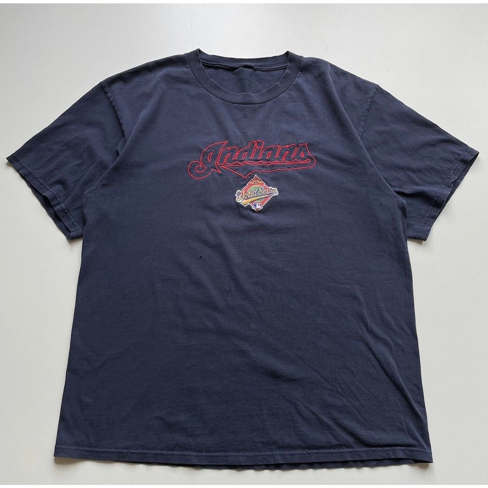 Vintage 90s Cleveland Indians Mlb T Shirt Xxl Sun Faded Rare Hoodie, Sweatshirt | PodTeesHub.com