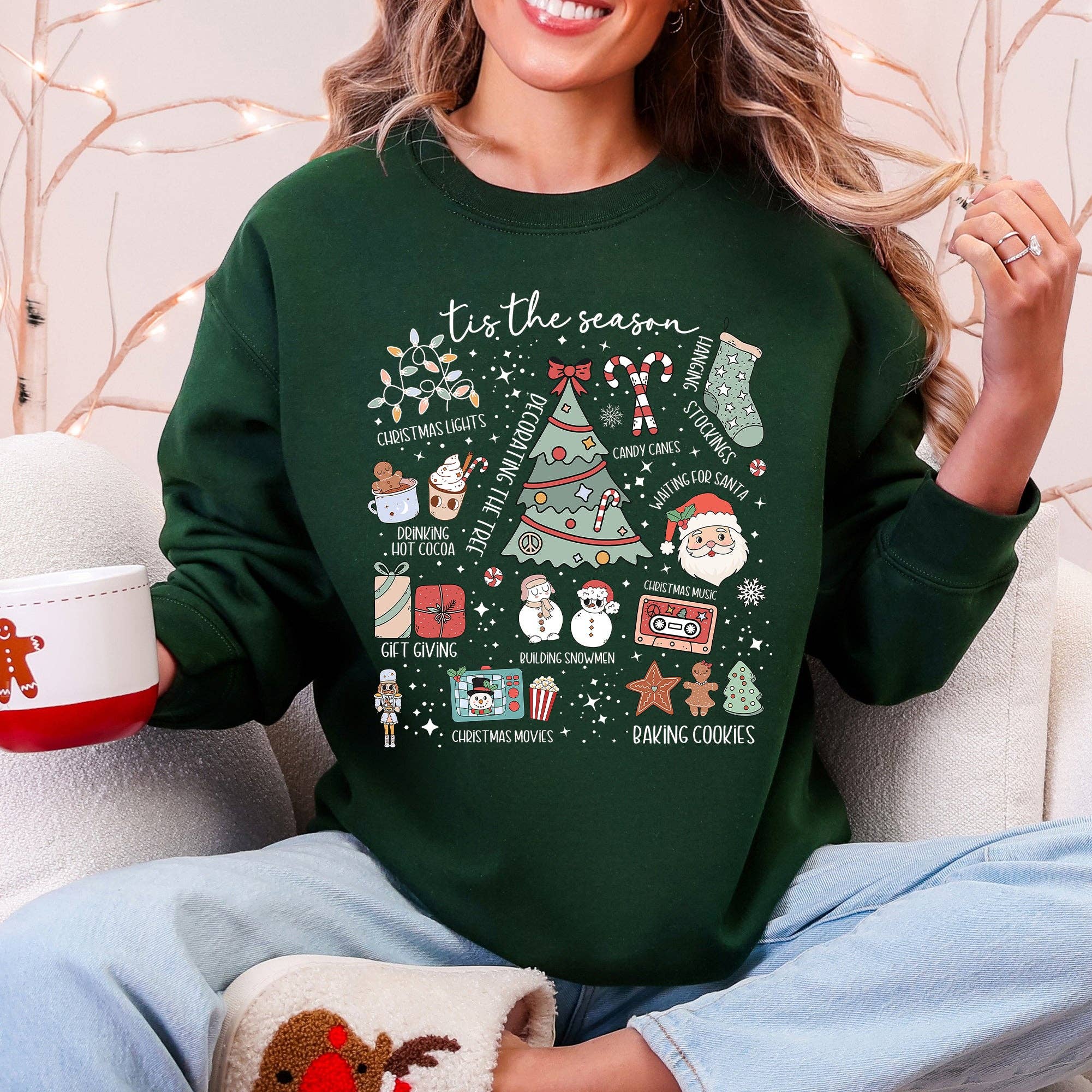 Tis the Season, Christmas, Santa, Tree, Snowman, Sweatshirt T-Shirts, Hoodie | PodTeesHub.com