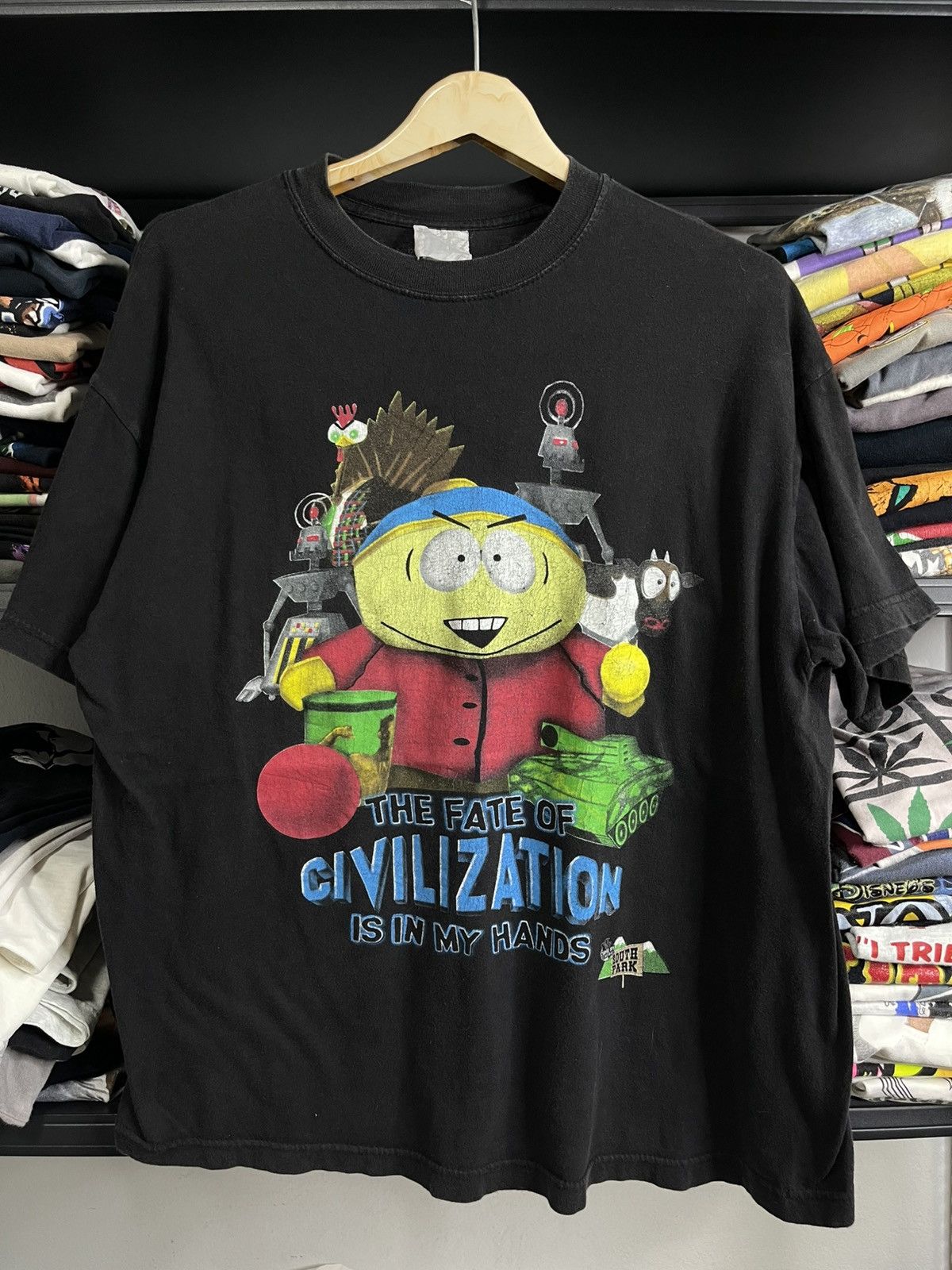 Rare Vintage 90s South Park Cartman Fate Of Civilization Xl T-Shirts, Hoodie, Sweatshirt | PodTeesHub.com