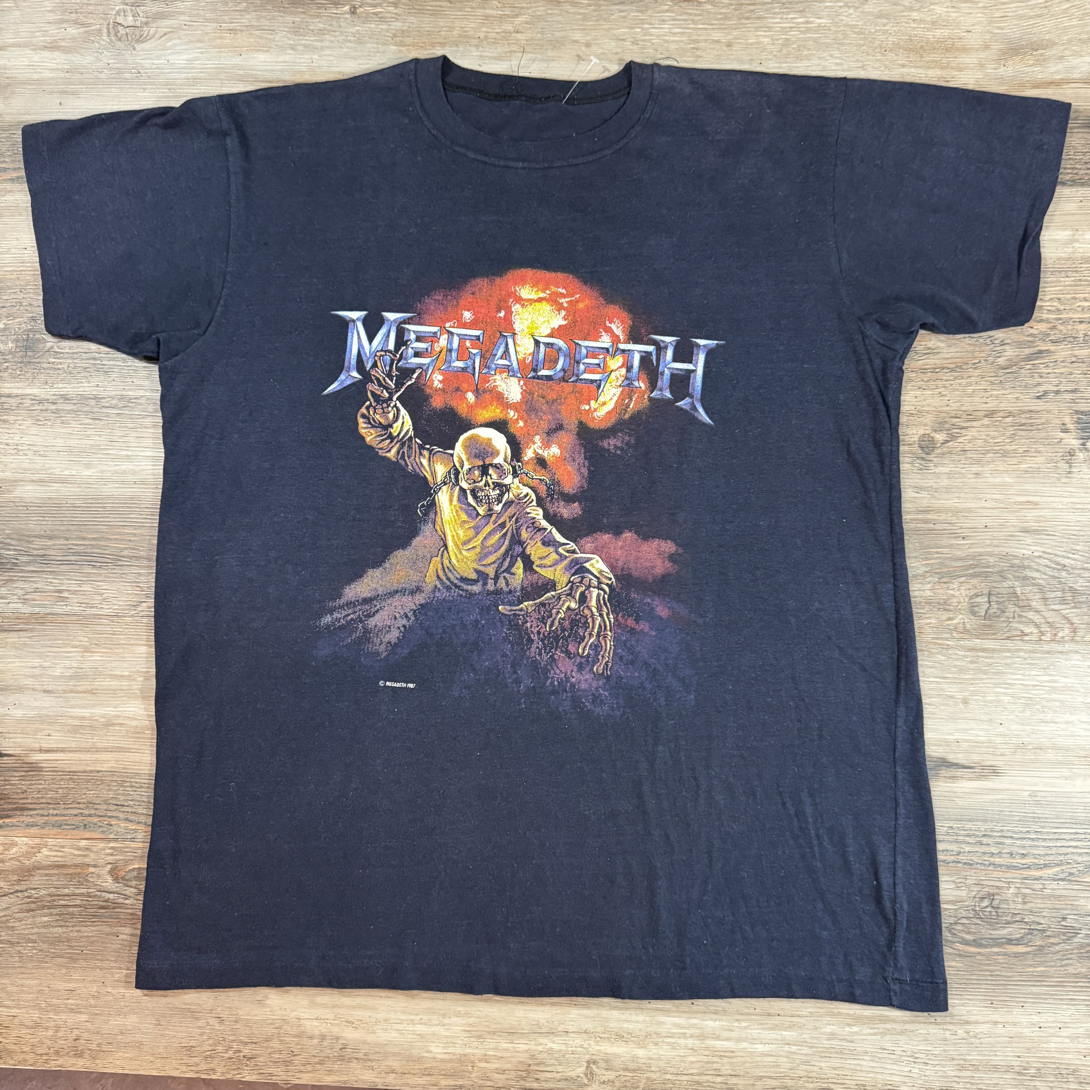 Vintage 1987 Megadeth Vic Rattlehead Speed Metal Definition Band Tee Hoodie, Sweatshirt | PodTeesHub.com