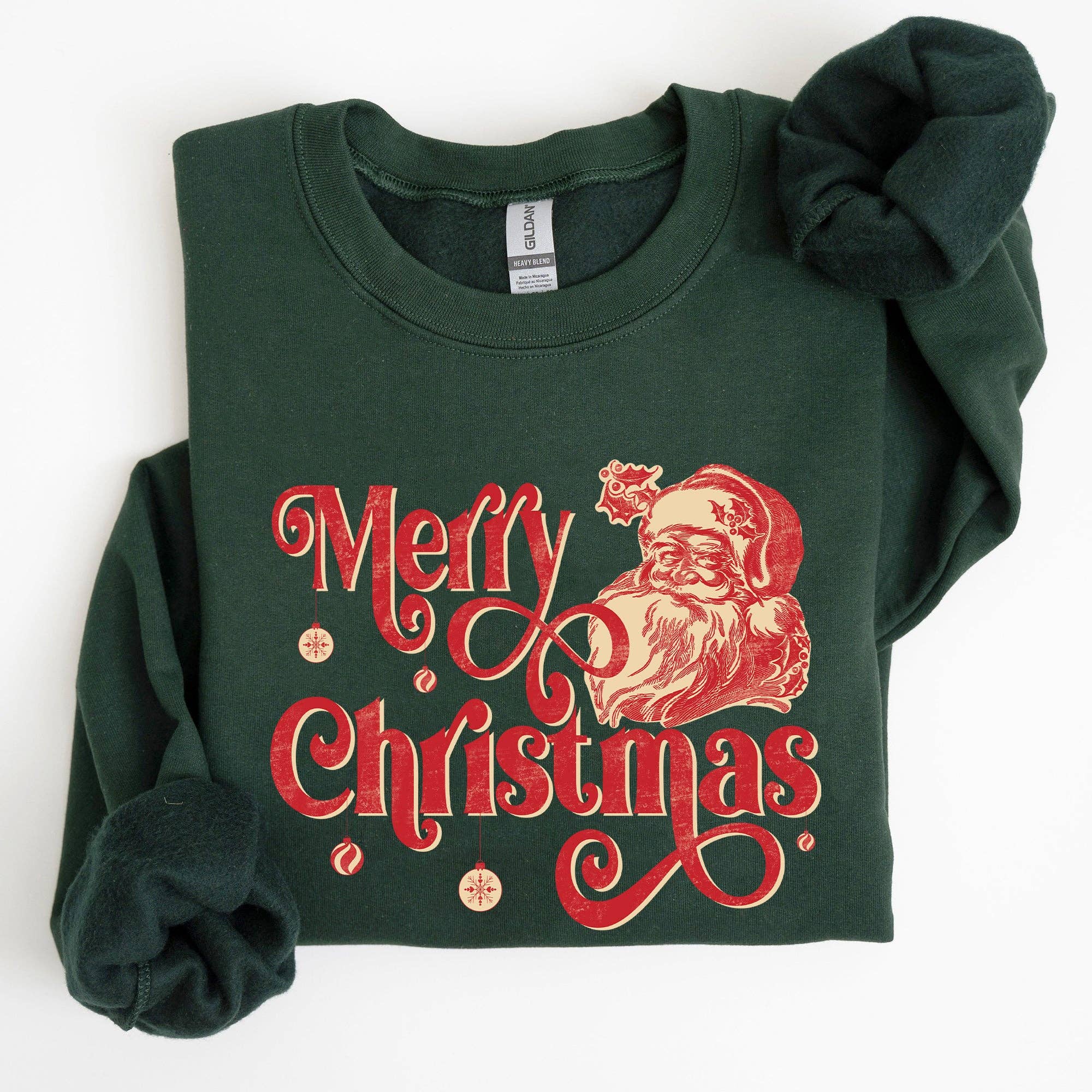 Merry Christmas, Classic Retro Santa, Winter Xmas Sweatshirt T-Shirts, Hoodie | PodTeesHub.com