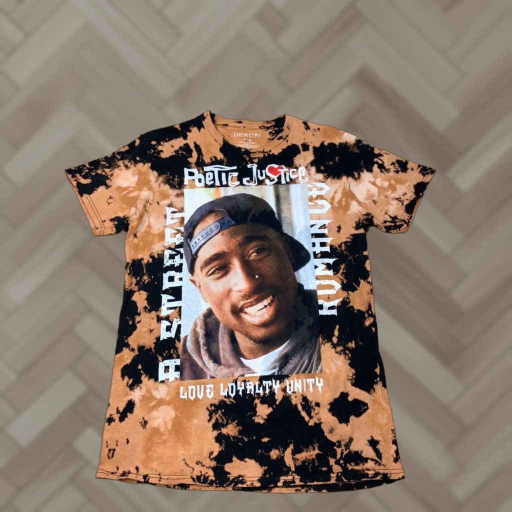 Vintage Chemistry Tupac Poetic Justice Tie Dye Orange Black M Crew Neck Short Sleeve Gr T-Shirts, Hoodie, Sweatshirt