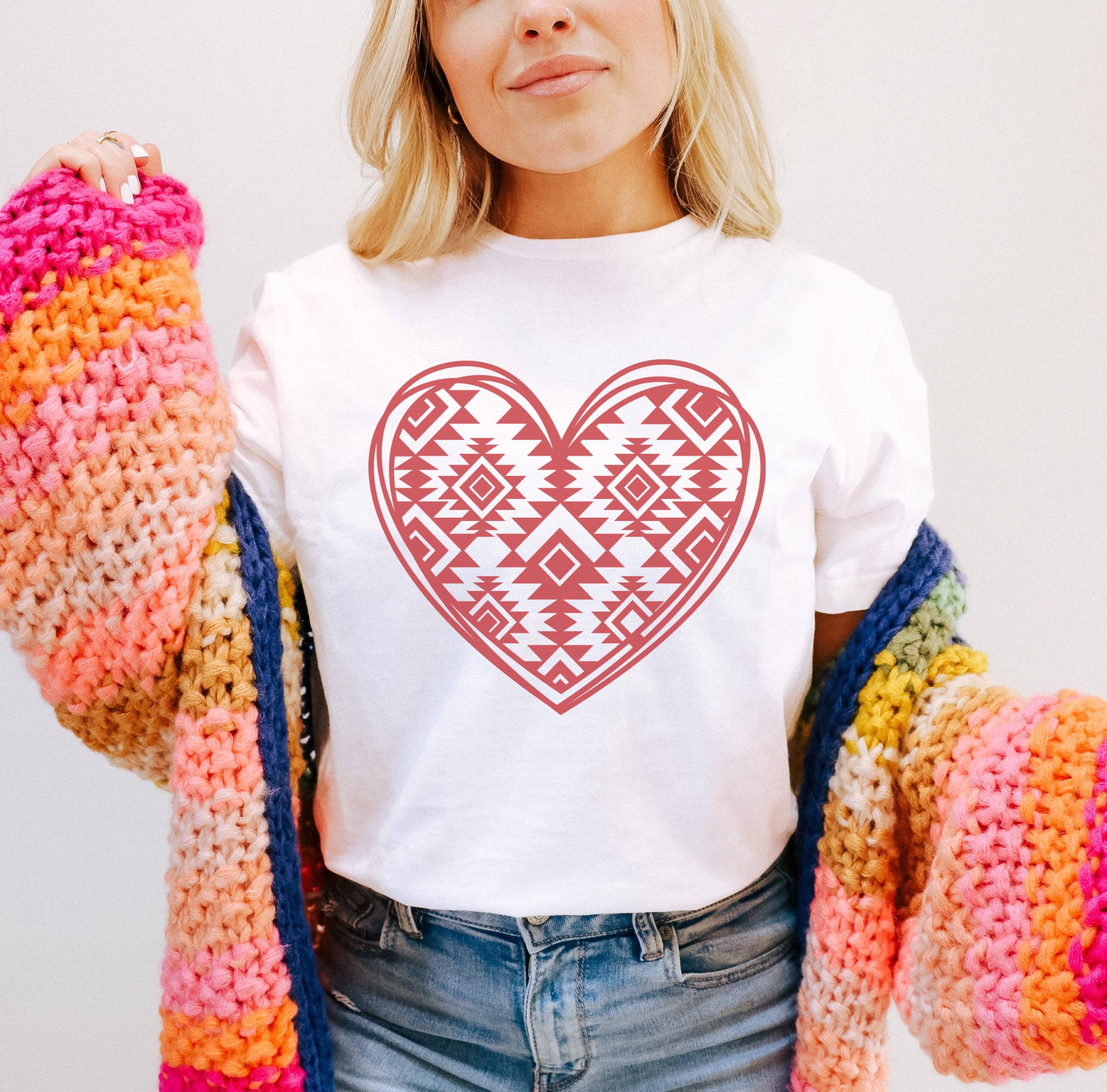 Aztec Heart | Valentines Day Graphic Tee Hoodie, Sweatshirt | PodTeesHub.com