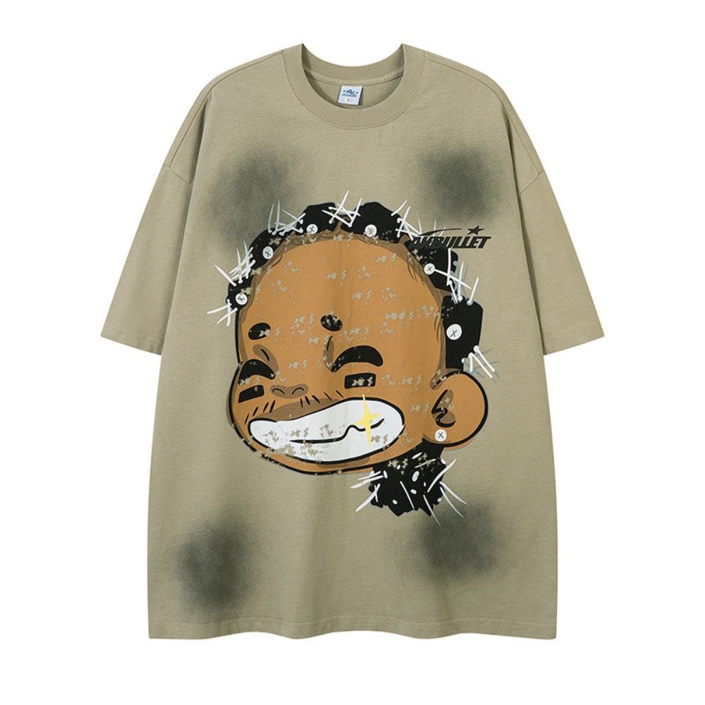 Vintage Funny Cartoon Print Hip Hop Distressed T Shirt Hoodie, Sweatshirt | PodTeesHub.com