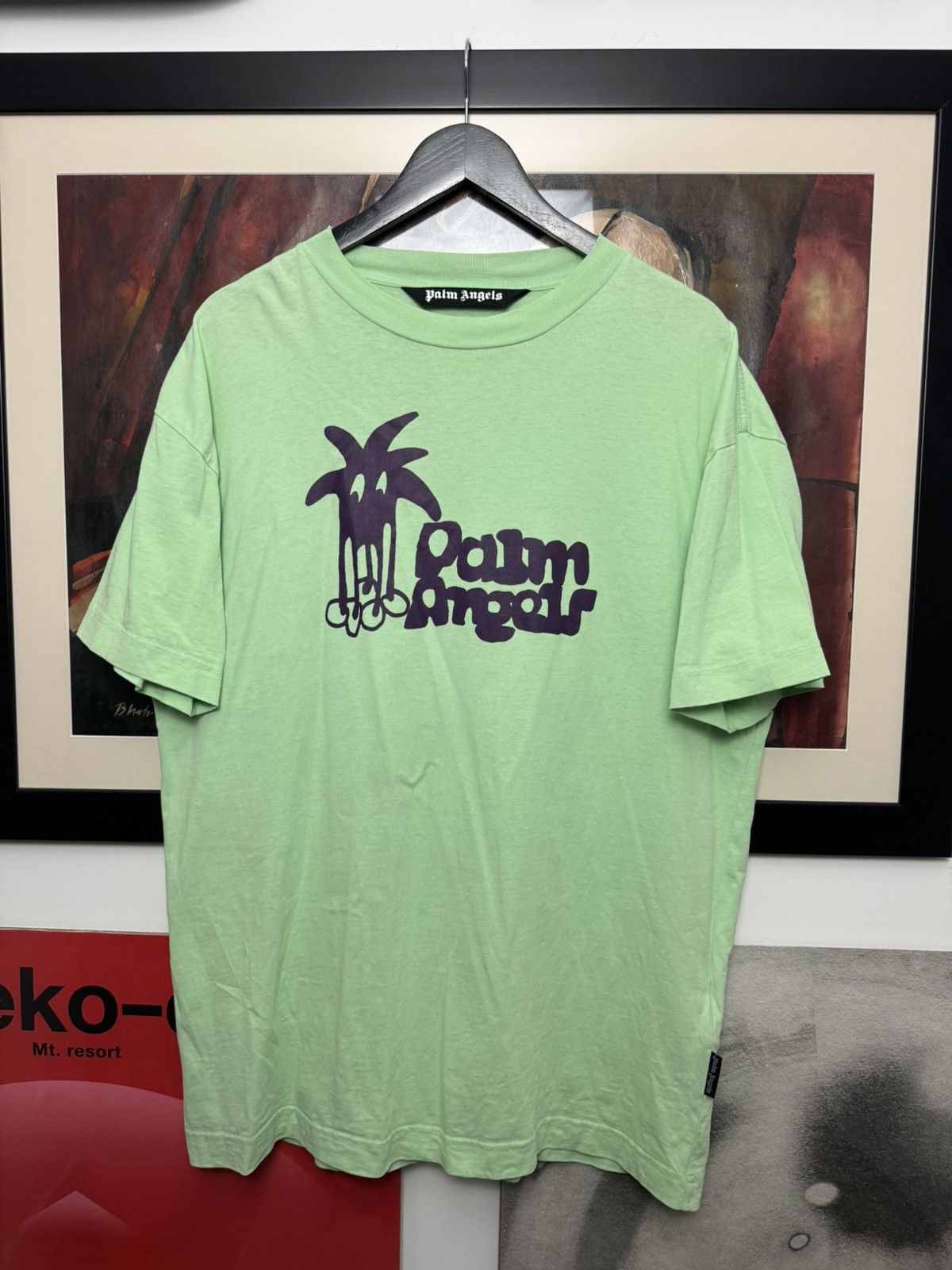 Angels Palm Angels Logo Tee Rare Streetwear Hype Usa Summer Green Hoodie, Sweatshirt | PodTeesHub.com