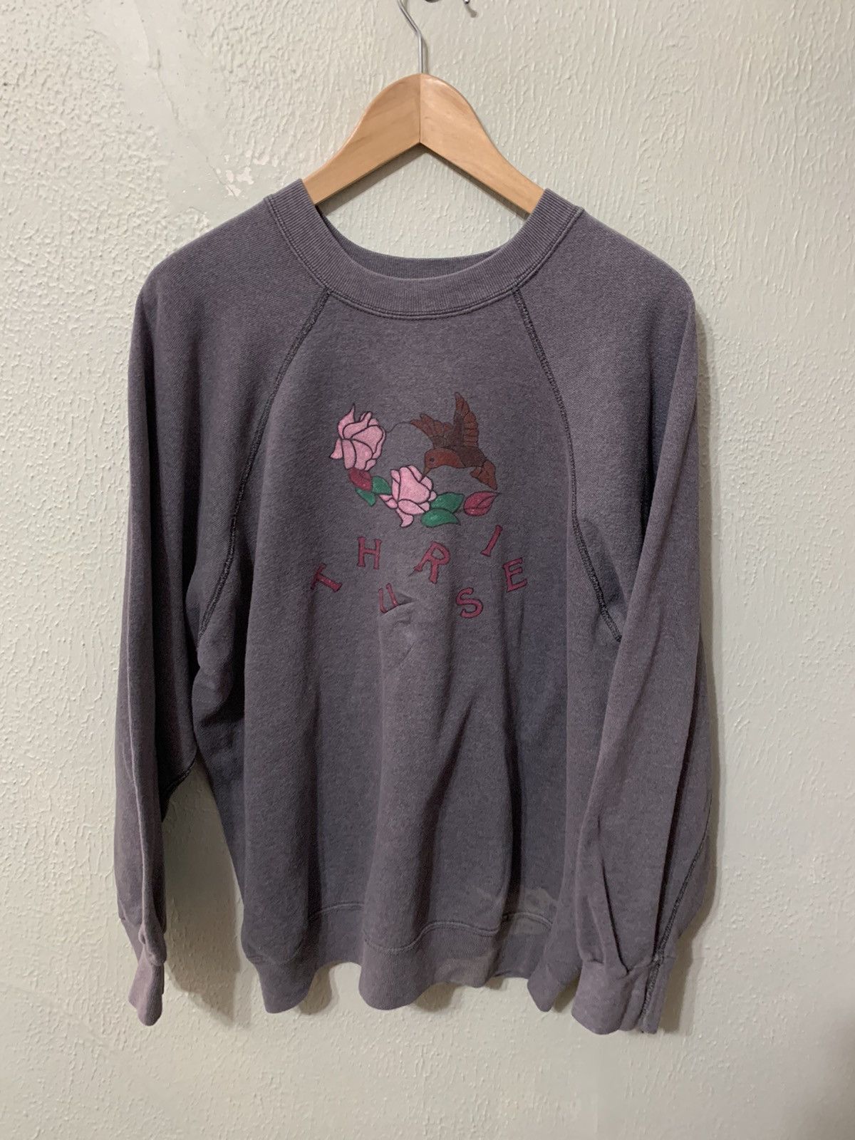 Vintage Crewneck Hummingbird Floral Thursie Crewneck T-Shirts, Hoodie, Sweatshirt | PodTeesHub.com