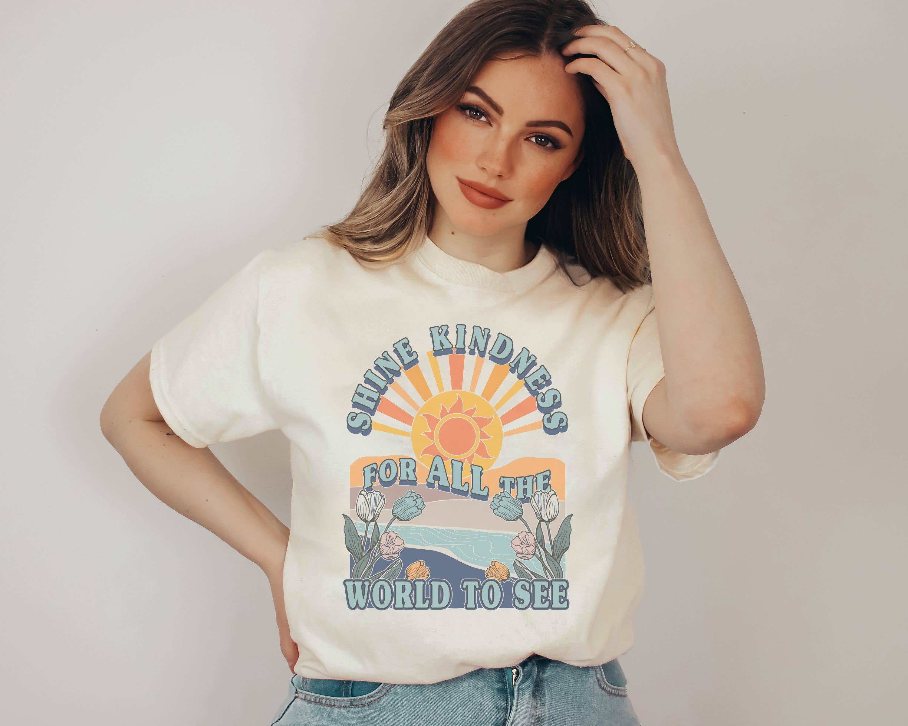 Shine Kindness Graphic Tee | Sunshine Tee Hoodie, Sweatshirt | PodTeesHub.com