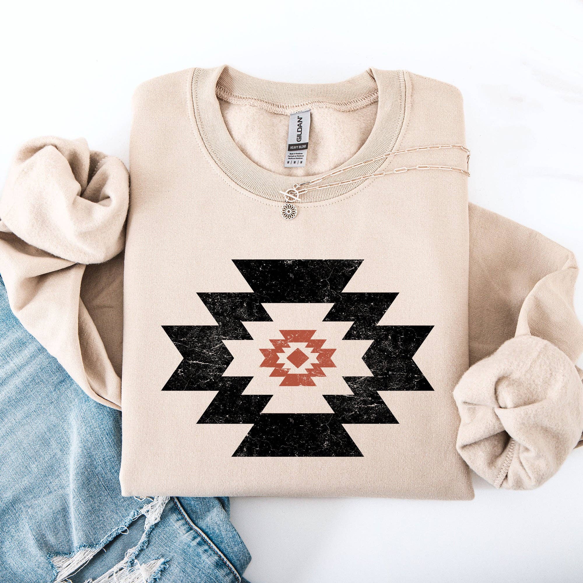 Retro Aztec, Western, Country, Cowboy, Desert Sweatshirt T-Shirts, Hoodie | PodTeesHub.com