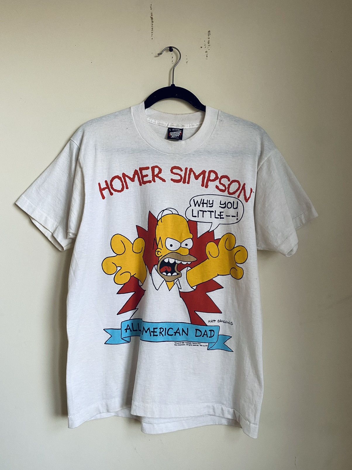 Vintage 1990 Homer Simpson S All American Dad Tee Hoodie, Sweatshirt | PodTeesHub.com