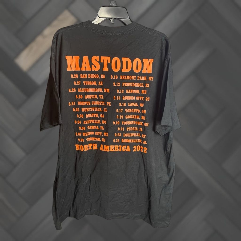 Vintage Mastadon Mastadon World Tour 2022 T Shirt 2xl Black Unisex Adults Short Sleeve Crew Neck Dou Hoodie, Sweatshirt