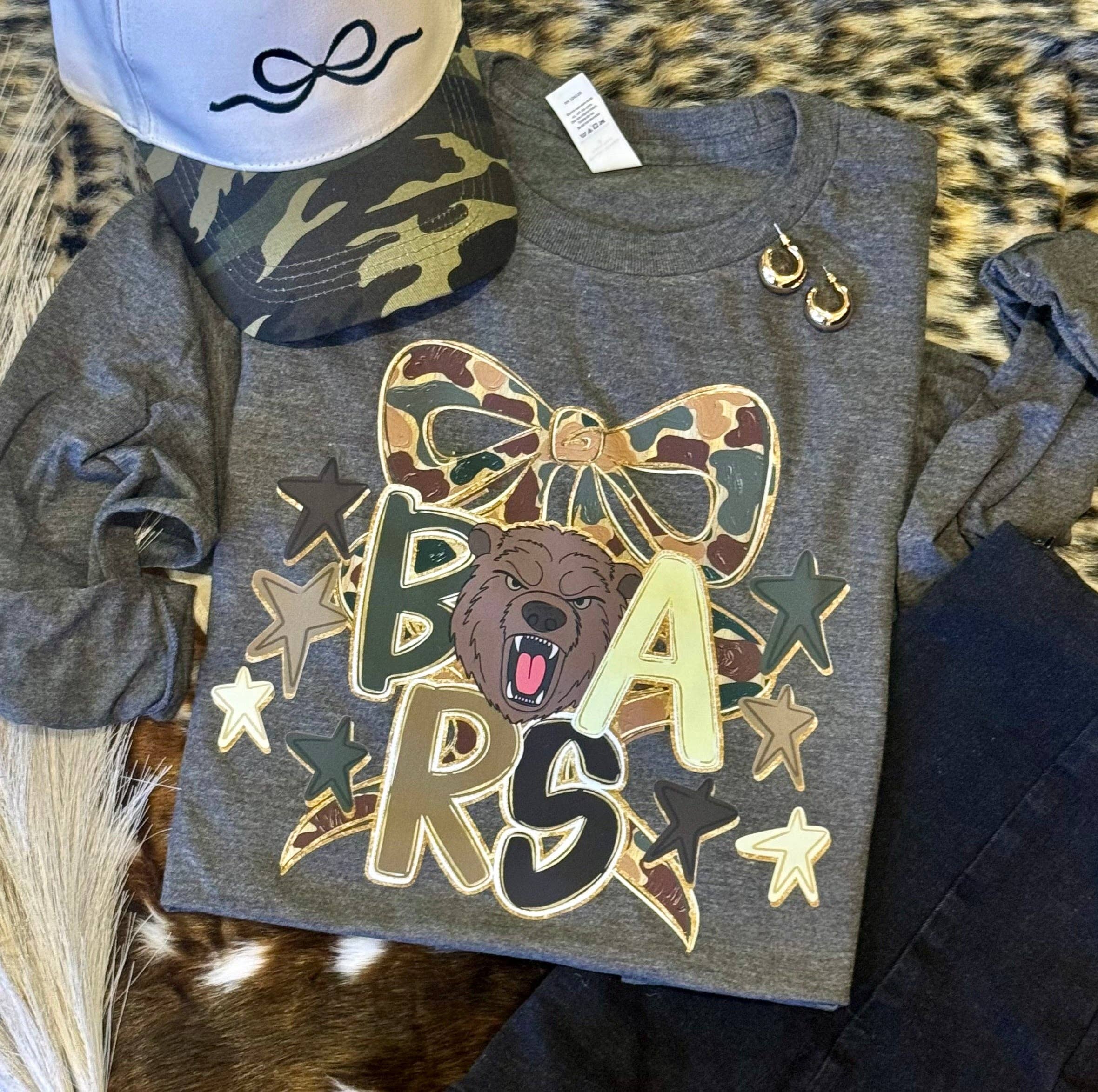Bears Camo Bow Tee / Long Sleeve Hoodie, Sweatshirt | PodTeesHub.com
