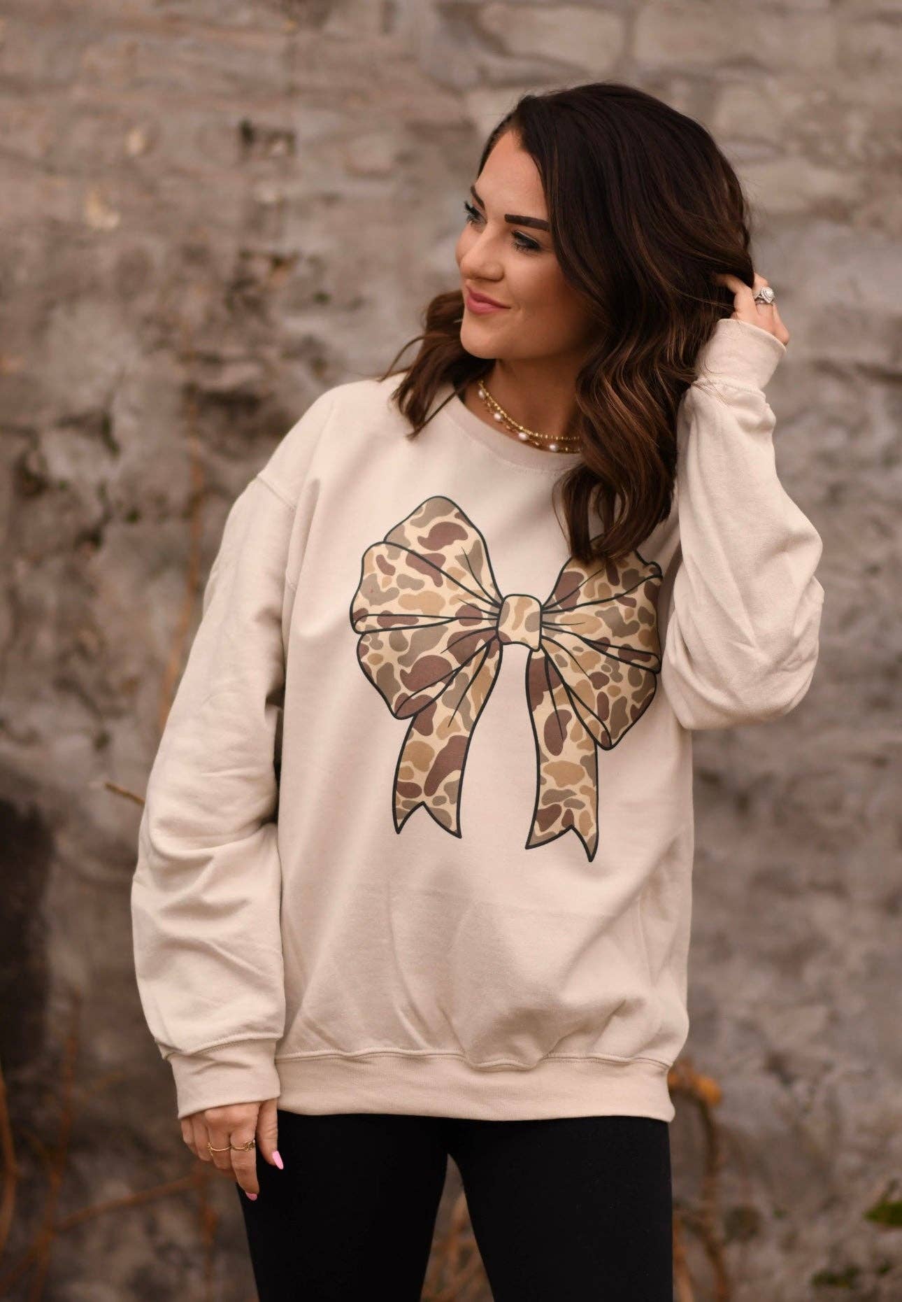 Camo Bow Sweatshirt T-Shirts, Hoodie | PodTeesHub.com