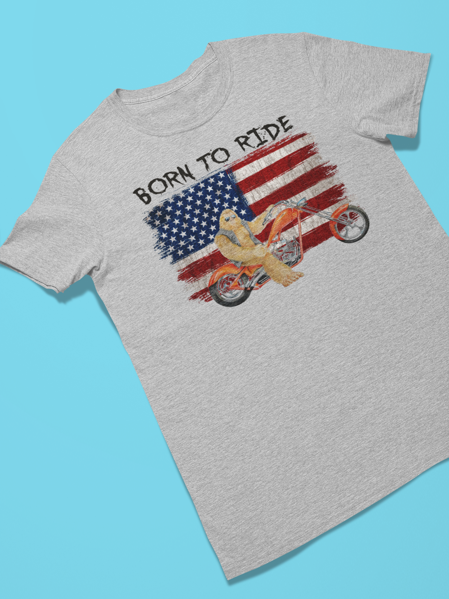 Bigfoot Born To Ride Tshirt (Grey) Hoodie, Sweatshirt | PodTeesHub.com