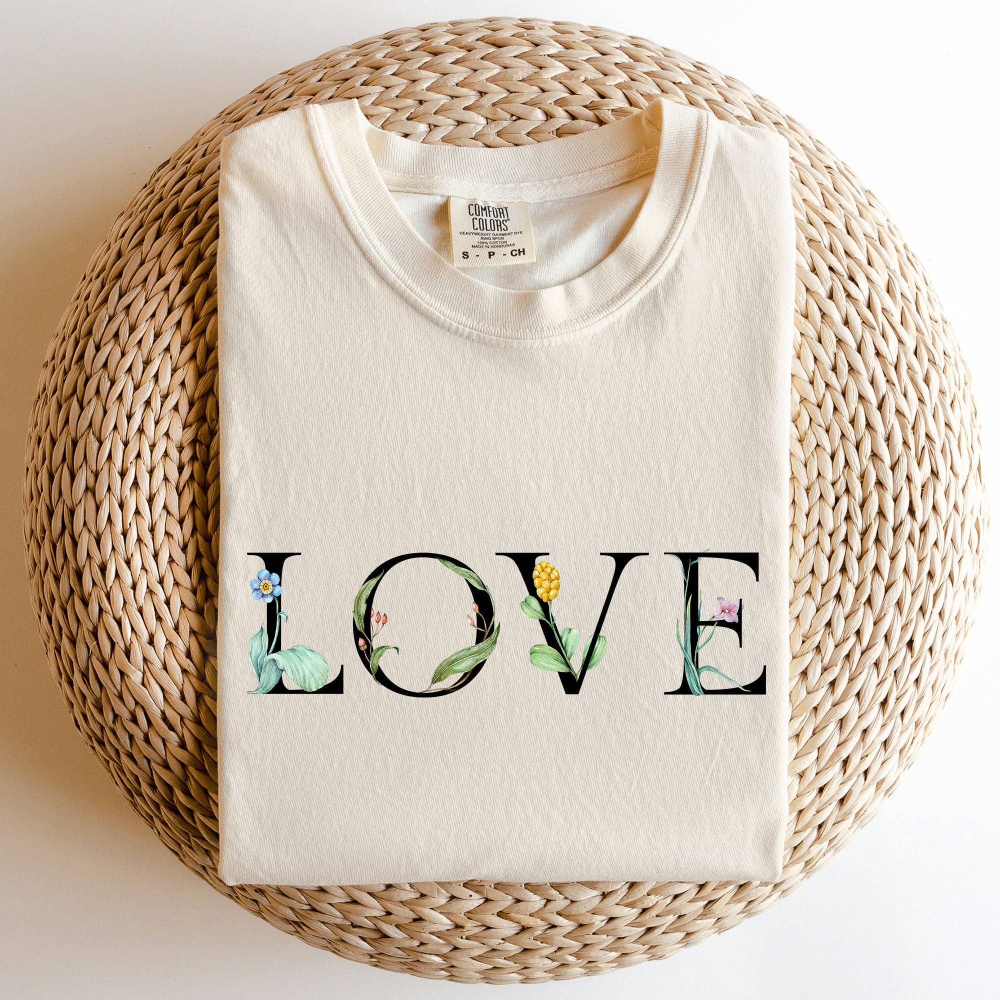 Love Flowers, Comfort Colors Tshirt, Valentine's Day Hoodie, Sweatshirt | PodTeesHub.com