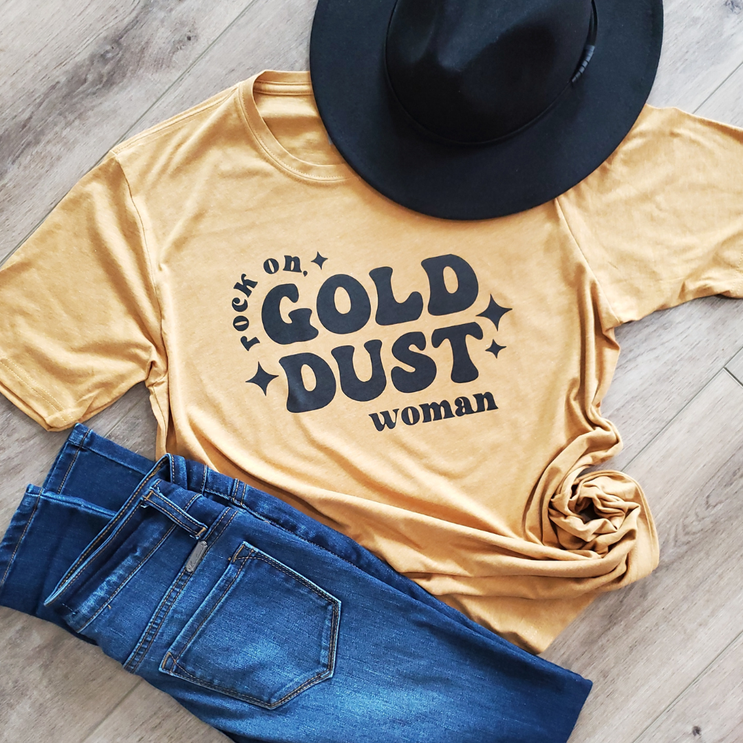 Rock On Gold Dust Woman Graphic Tee Hoodie, Sweatshirt | PodTeesHub.com