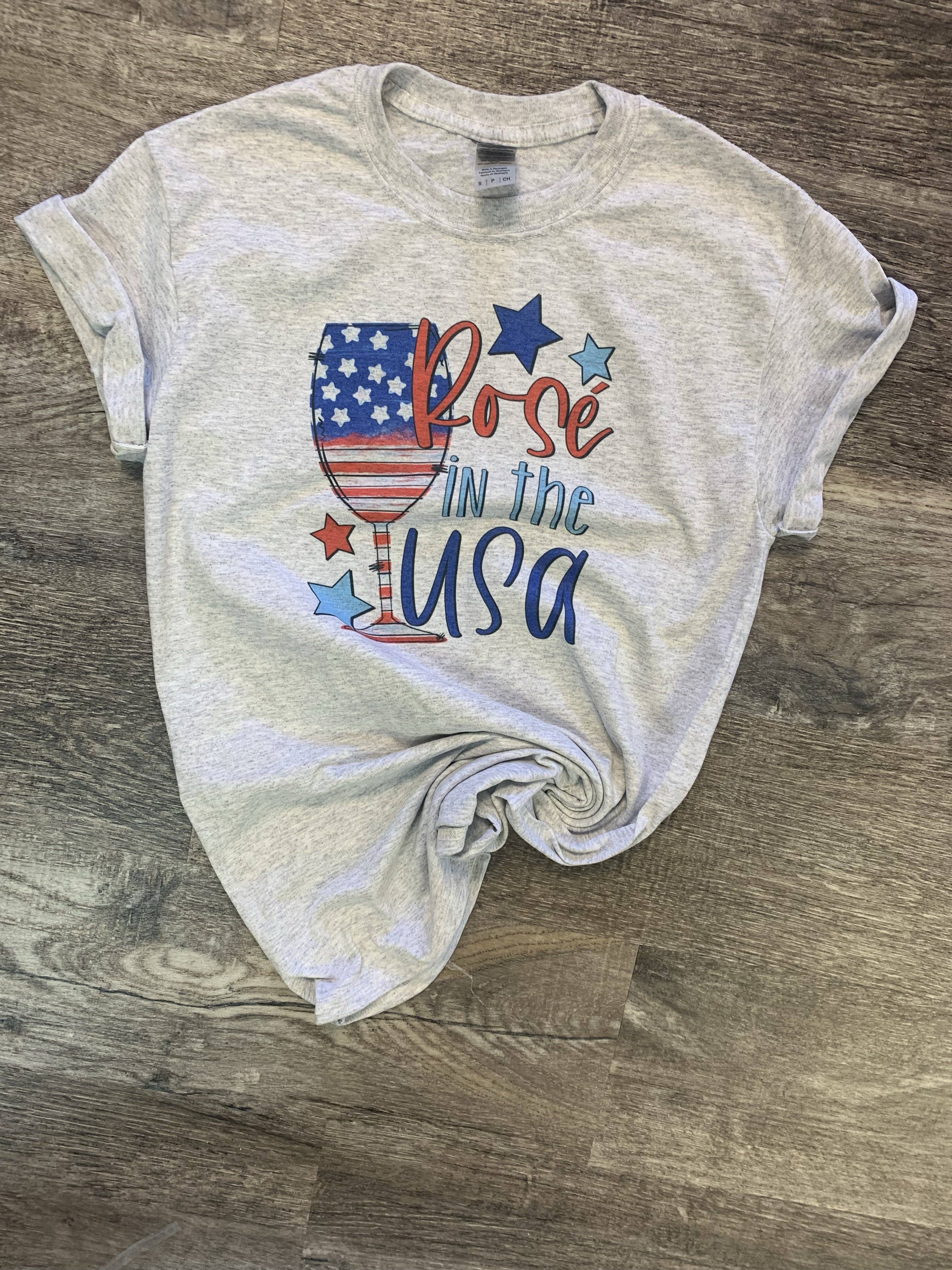 Rose in the USA On Ash Gray Tee Hoodie, Sweatshirt | PodTeesHub.com