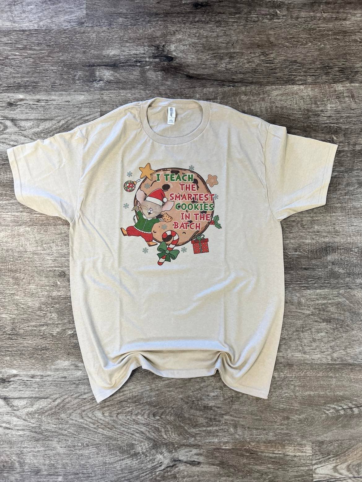 I Teach the Smartest Cookies - Christmas Mouse On Sand Tee Hoodie, Sweatshirt | PodTeesHub.com