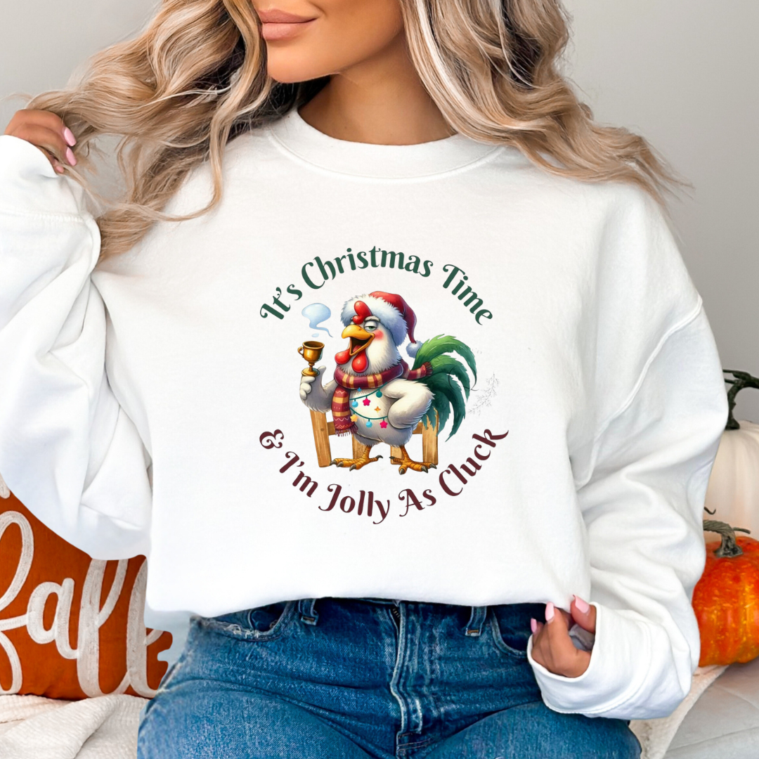 Christmas Jolly As Cluck Rooster Christmas Sweatshirt T-Shirts, Hoodie | PodTeesHub.com