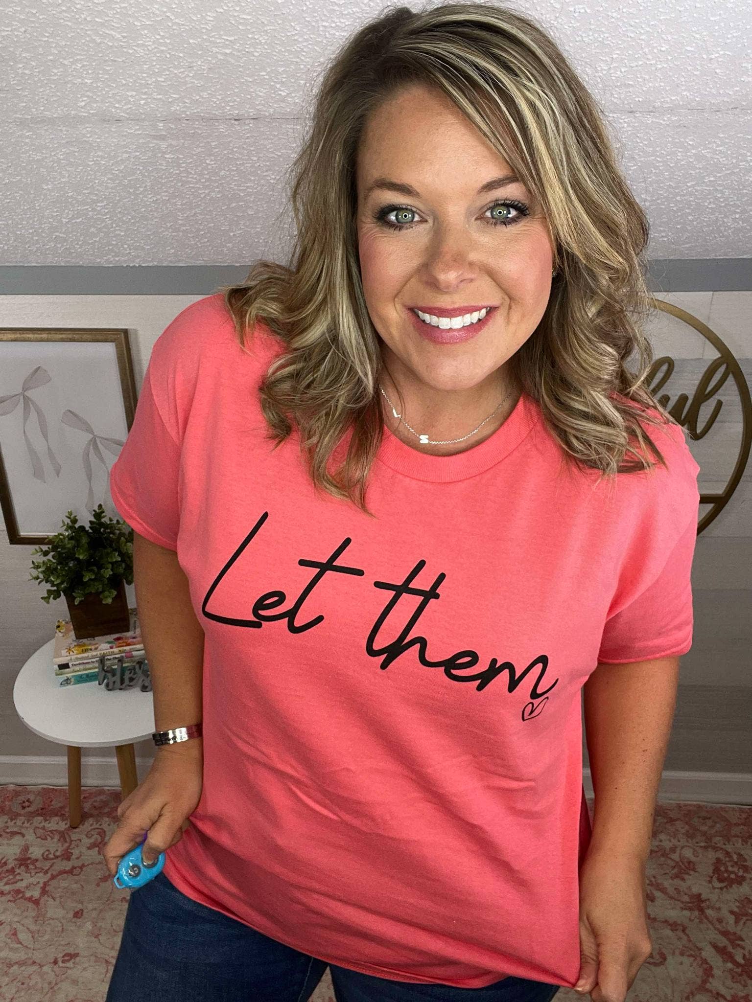 Let Them Coral Gildan Faith Spring Everyday Graphic Tee Hoodie, Sweatshirt | PodTeesHub.com