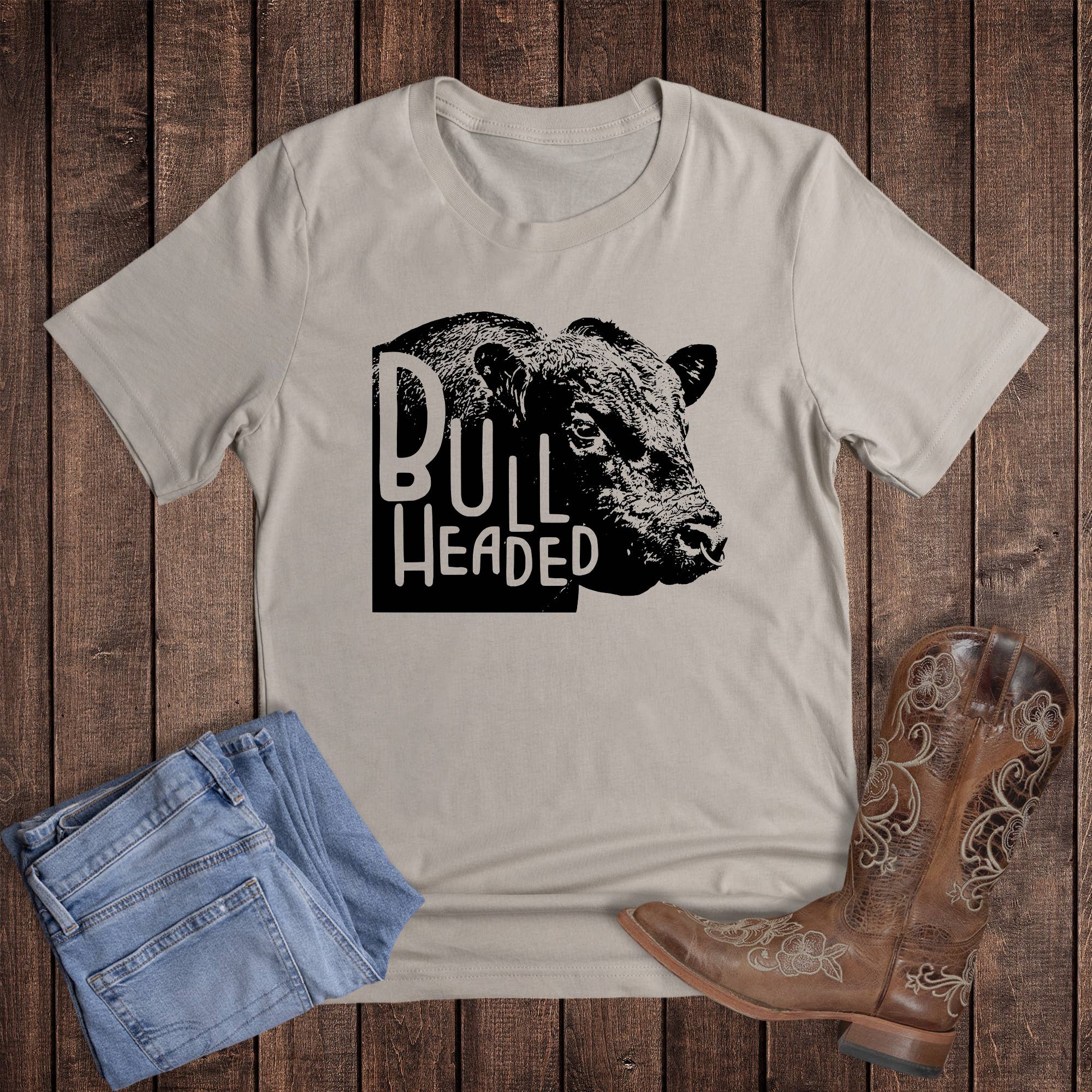 Western Bull Headed Graphic Tee Hoodie, Sweatshirt | PodTeesHub.com