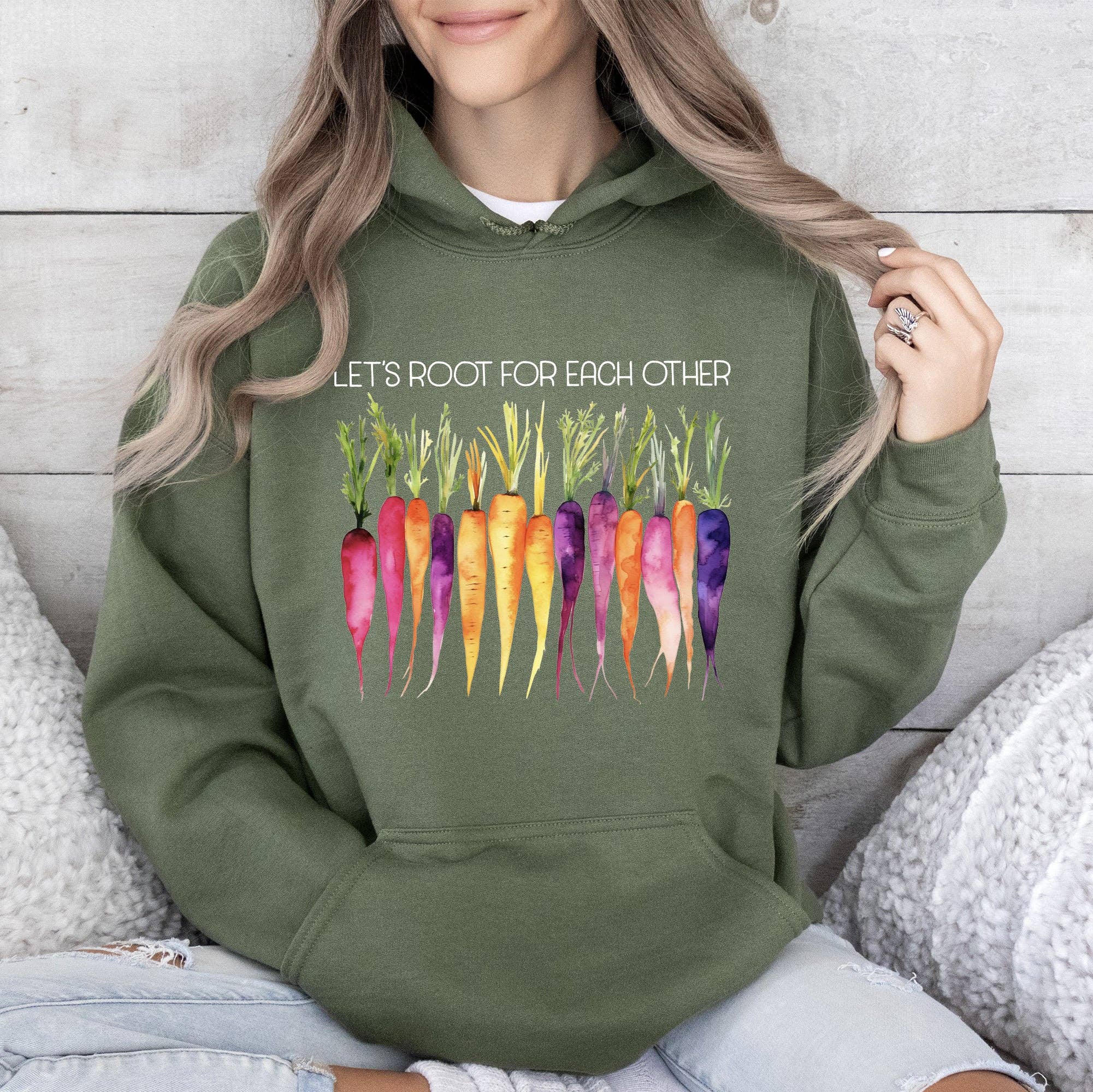 Let's Root For Each Other, Gardening, Vegetables Hoodie T-Shirts, Sweatshirt | PodTeesHub.com