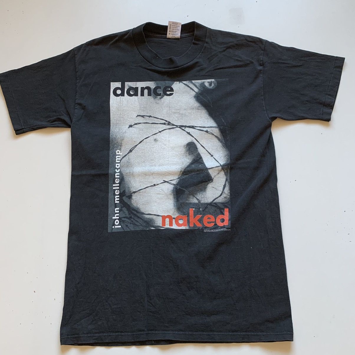 Vintage 1990s John Melloncamp Dance Naked Graphic T Shirt Hoodie, Sweatshirt | PodTeesHub.com