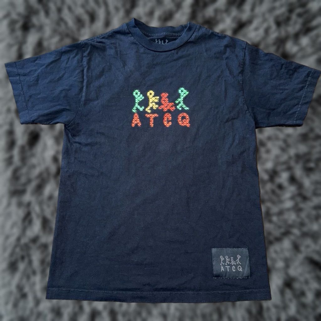 Quest A Tribe Called Quest Atcq Hip Hop T Shirt Men S Medium 90s Black Cotton Crew Neck Short Sleeve Hoodie, Sweatshirt