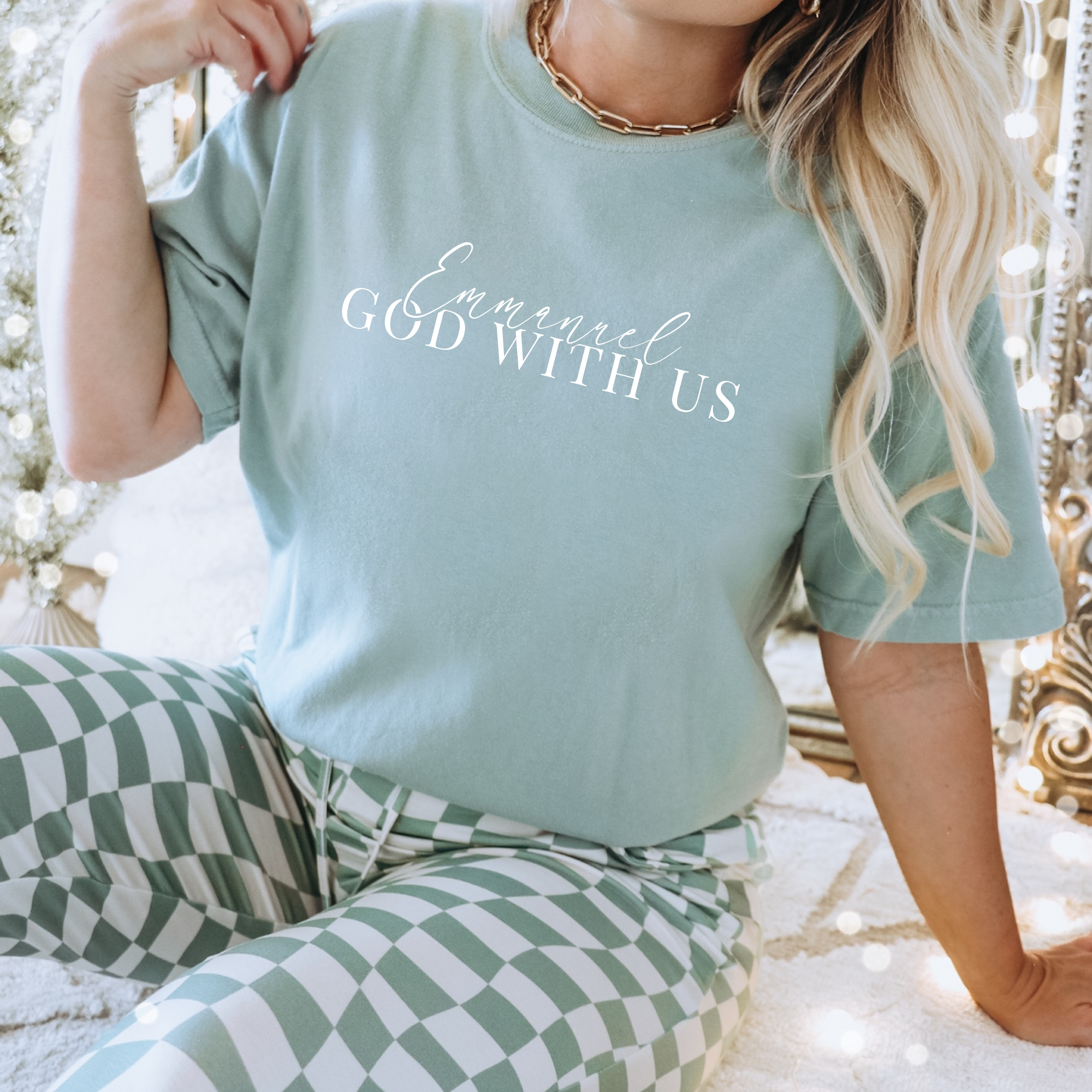 Emmanuel God with Us Christmas Comfort Colors T-Shirt Hoodie, Sweatshirt | PodTeesHub.com