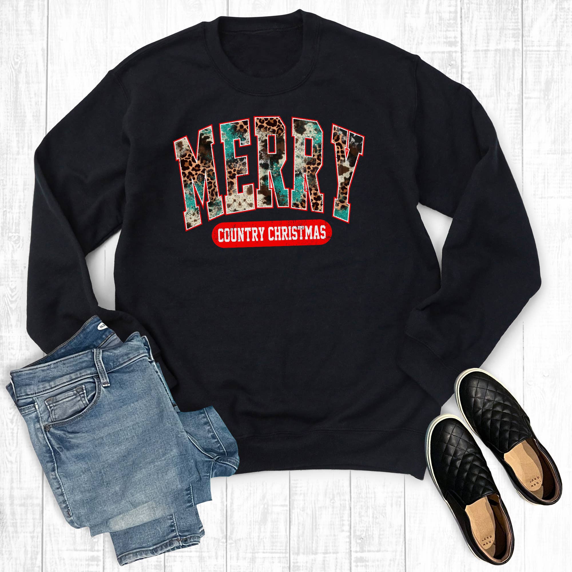 Western Merry Country Christmas Sweatshirt T-Shirts, Hoodie | PodTeesHub.com