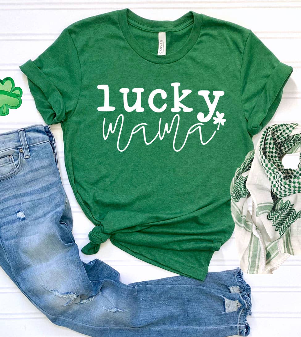 Lucky Mama - St. Patrick's Day Clover Mom Sweet Cute T-Shirt Hoodie, Sweatshirt | PodTeesHub.com