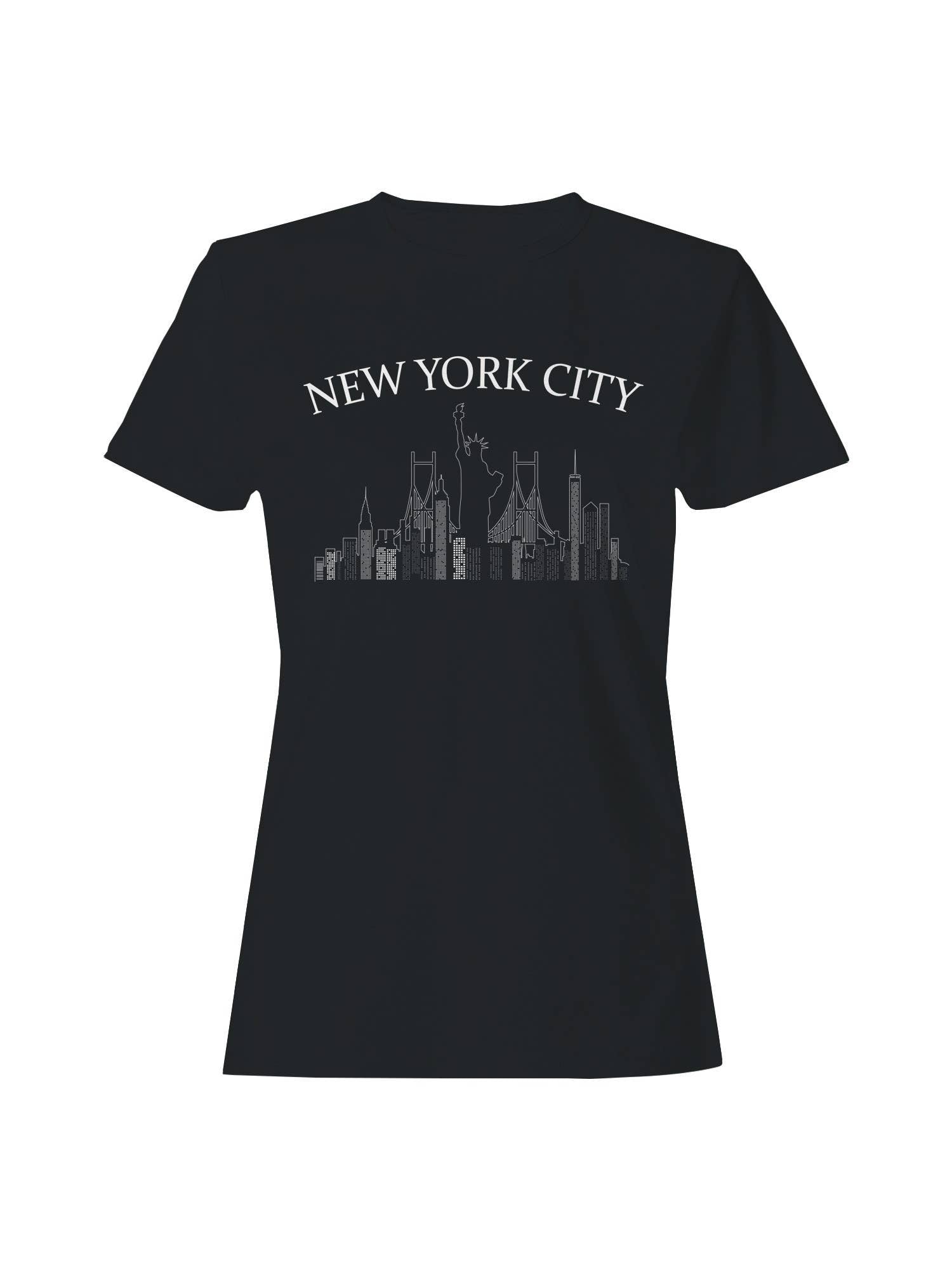 Nyc Skyline Art Print Women's T-Shirt Hoodie, Sweatshirt | PodTeesHub.com