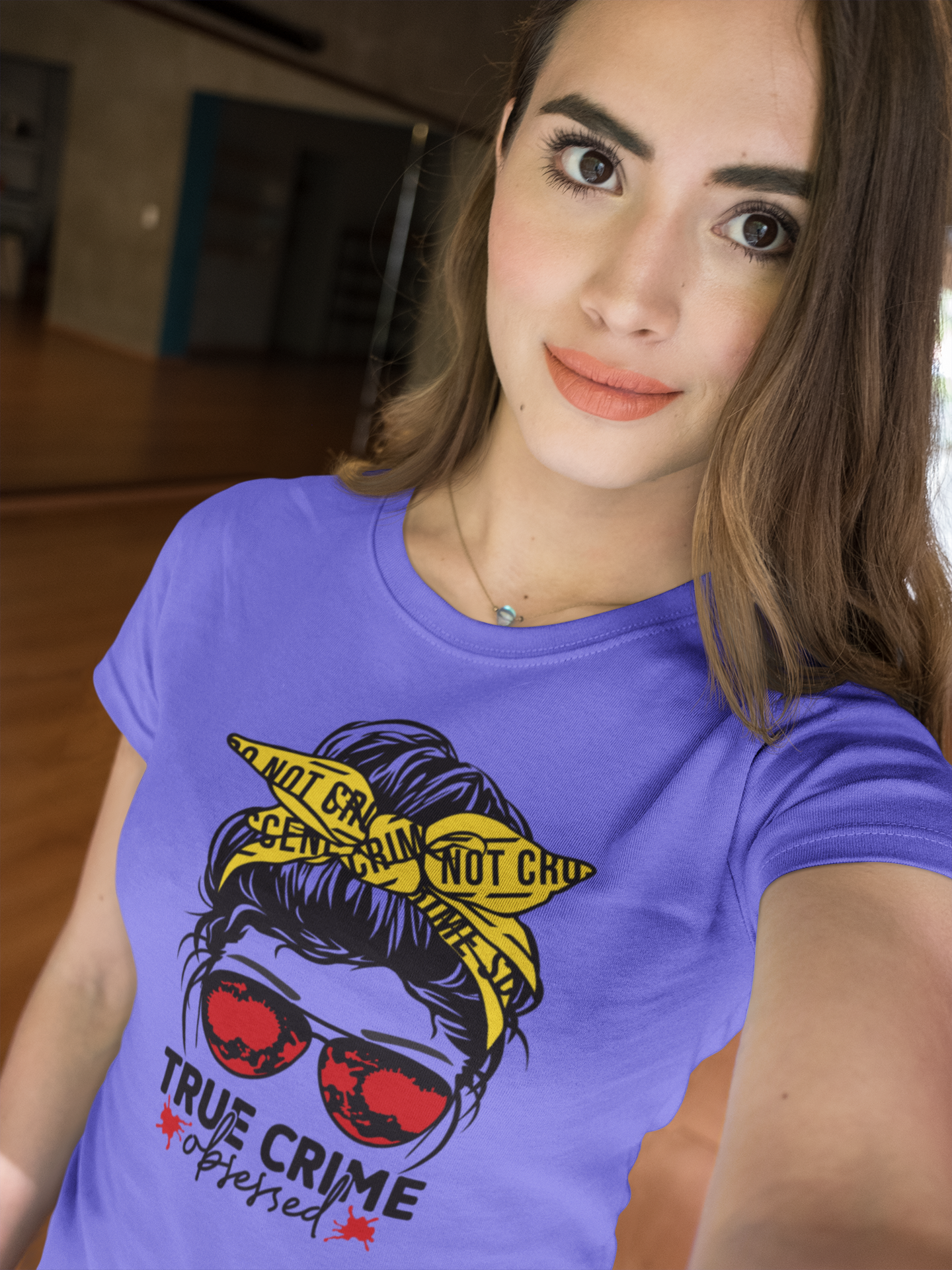 True Crime Messy Bun T-Shirt (Lilac) Hoodie, Sweatshirt | PodTeesHub.com