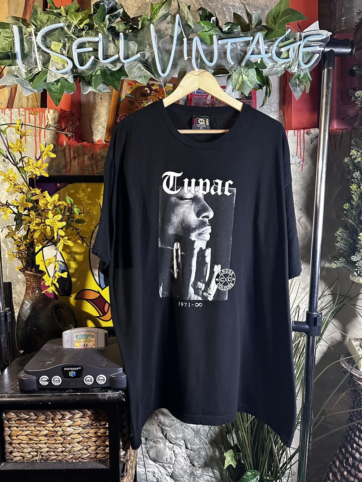 Vintage Cross Colours X Tupac Shakur Infinity Rap Tshirt Hoodie, Sweatshirt | PodTeesHub.com
