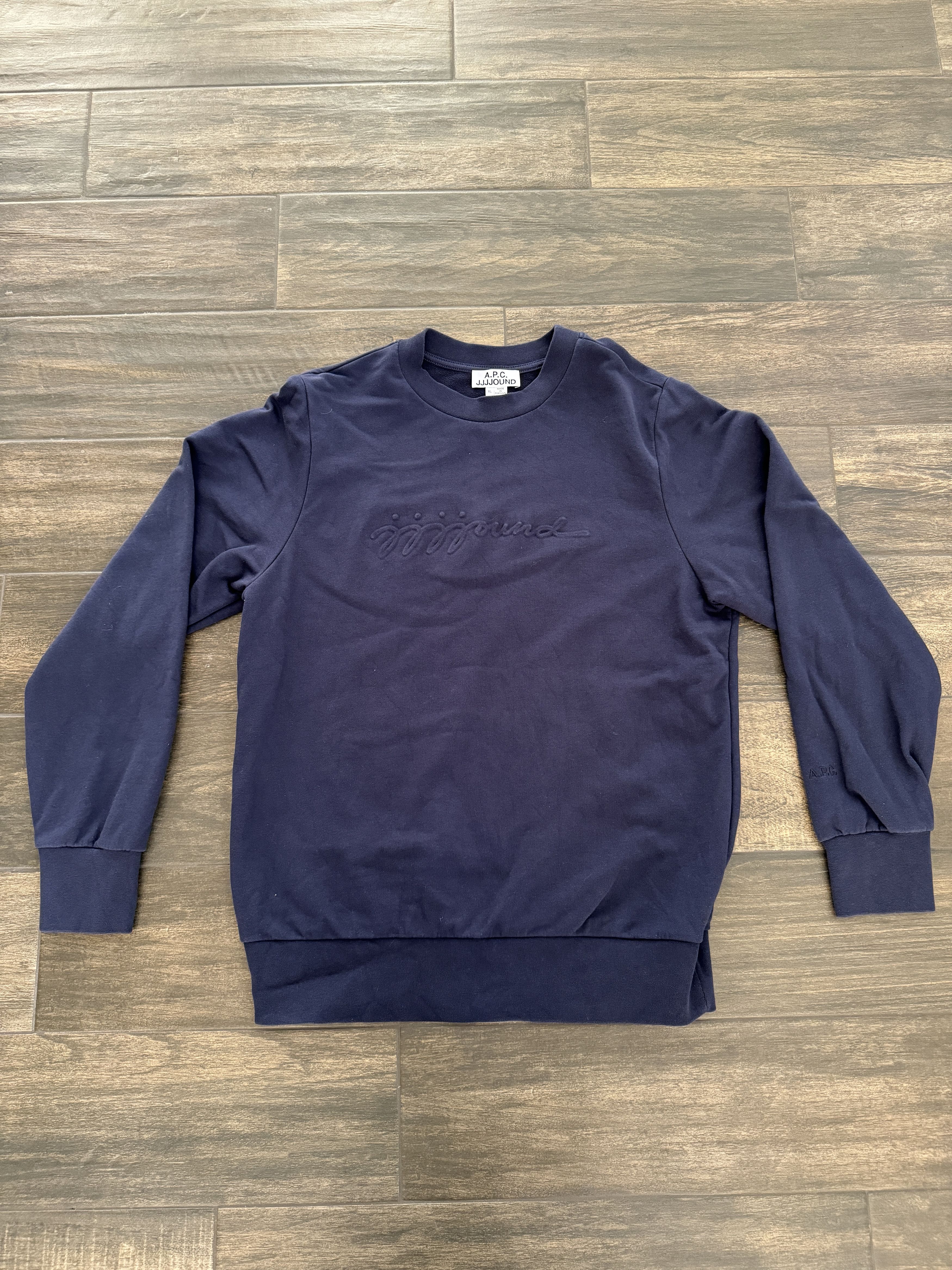 Apc X Jjjjound Justin Embossed Logo Crewneck T-Shirts, Hoodie, Sweatshirt | PodTeesHub.com