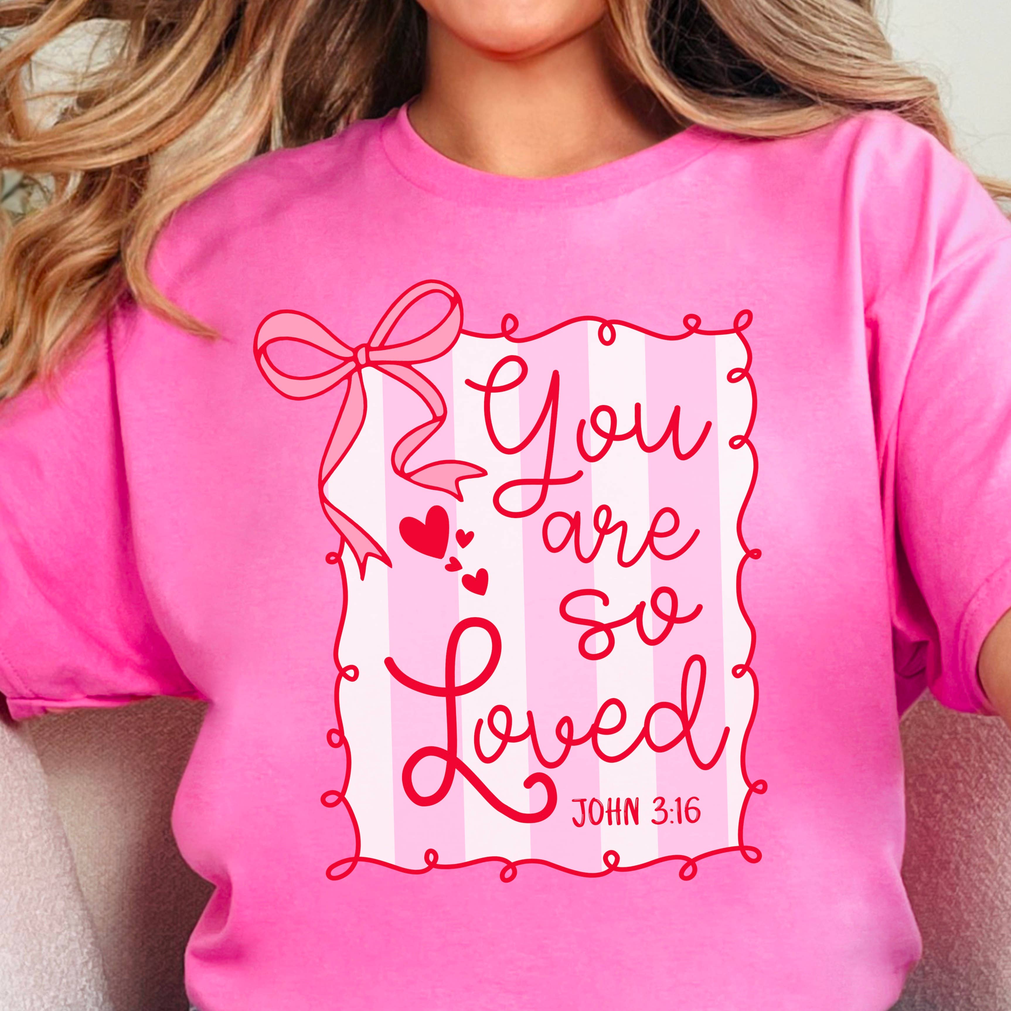 Loved John 3:16 Valentine’S Day Graphic T-Shirt | Gildan Hoodie, Sweatshirt | PodTeesHub.com