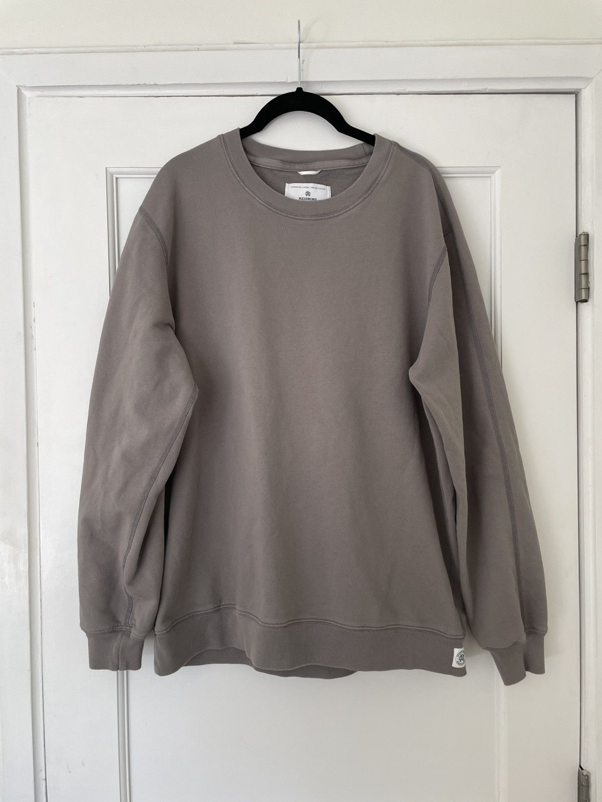 Champ Reigning Champ Crew Neck Sweatshirt Grey Large T-Shirts, Hoodie | PodTeesHub.com