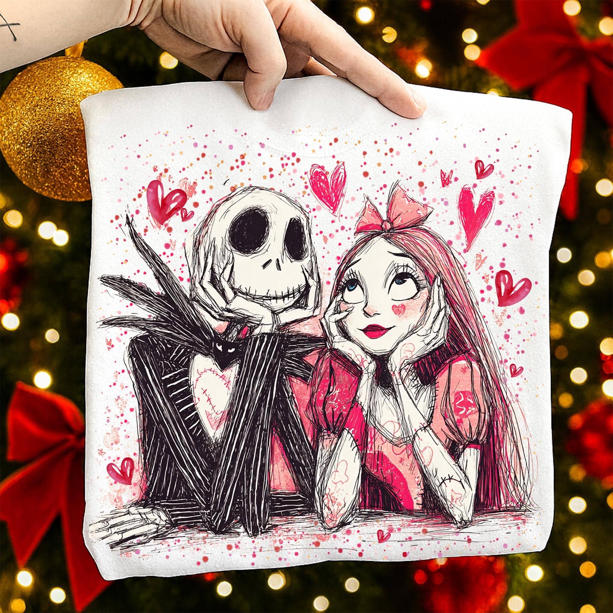 Horror Love Valentine Couple Cartoon Shirt Hoodie, Sweatshirt | PodTeesHub.com
