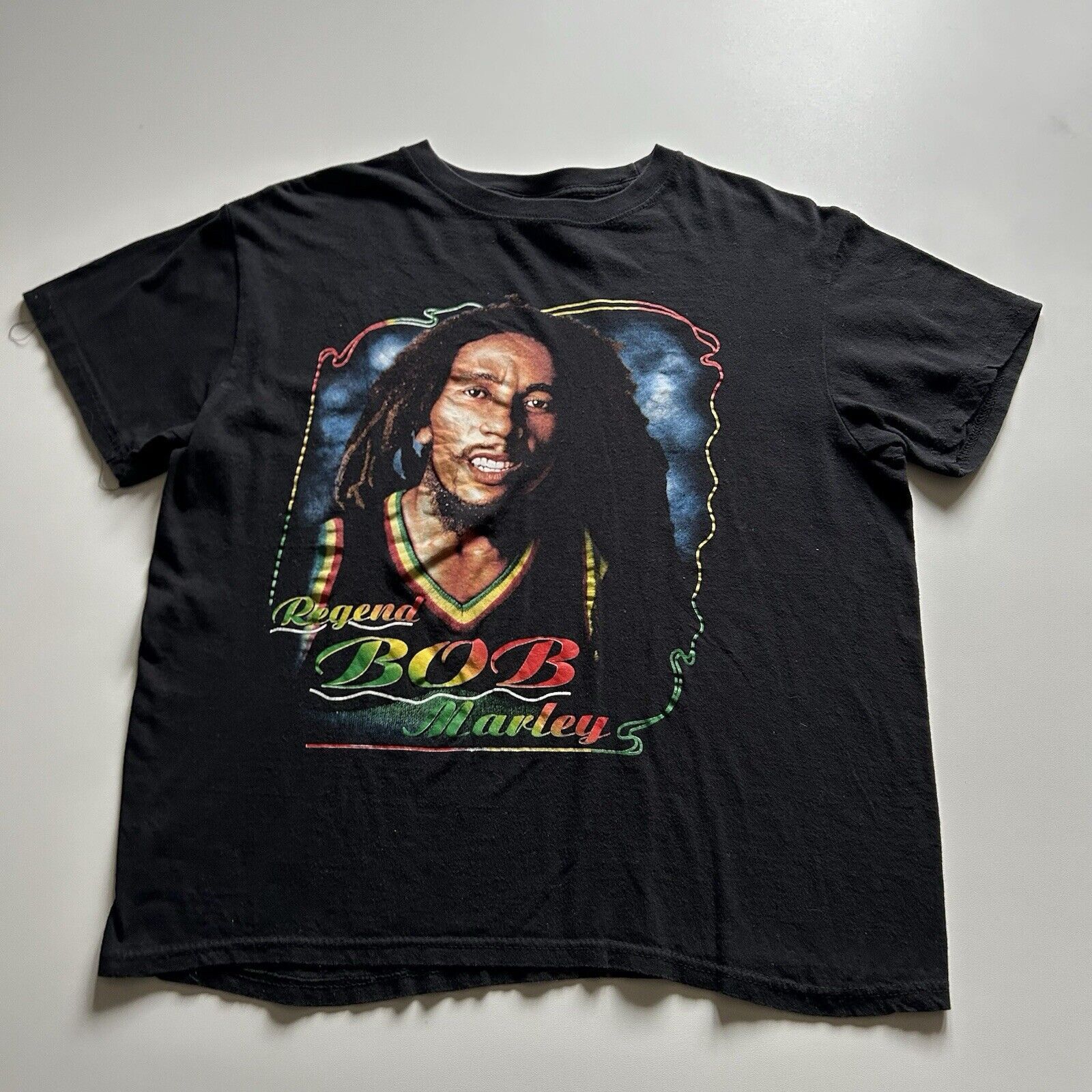 Band Tees Vintage 2000s Bob Marley Legend Graphic T Shirt Medium Boxy Hoodie, Sweatshirt | PodTeesHub.com