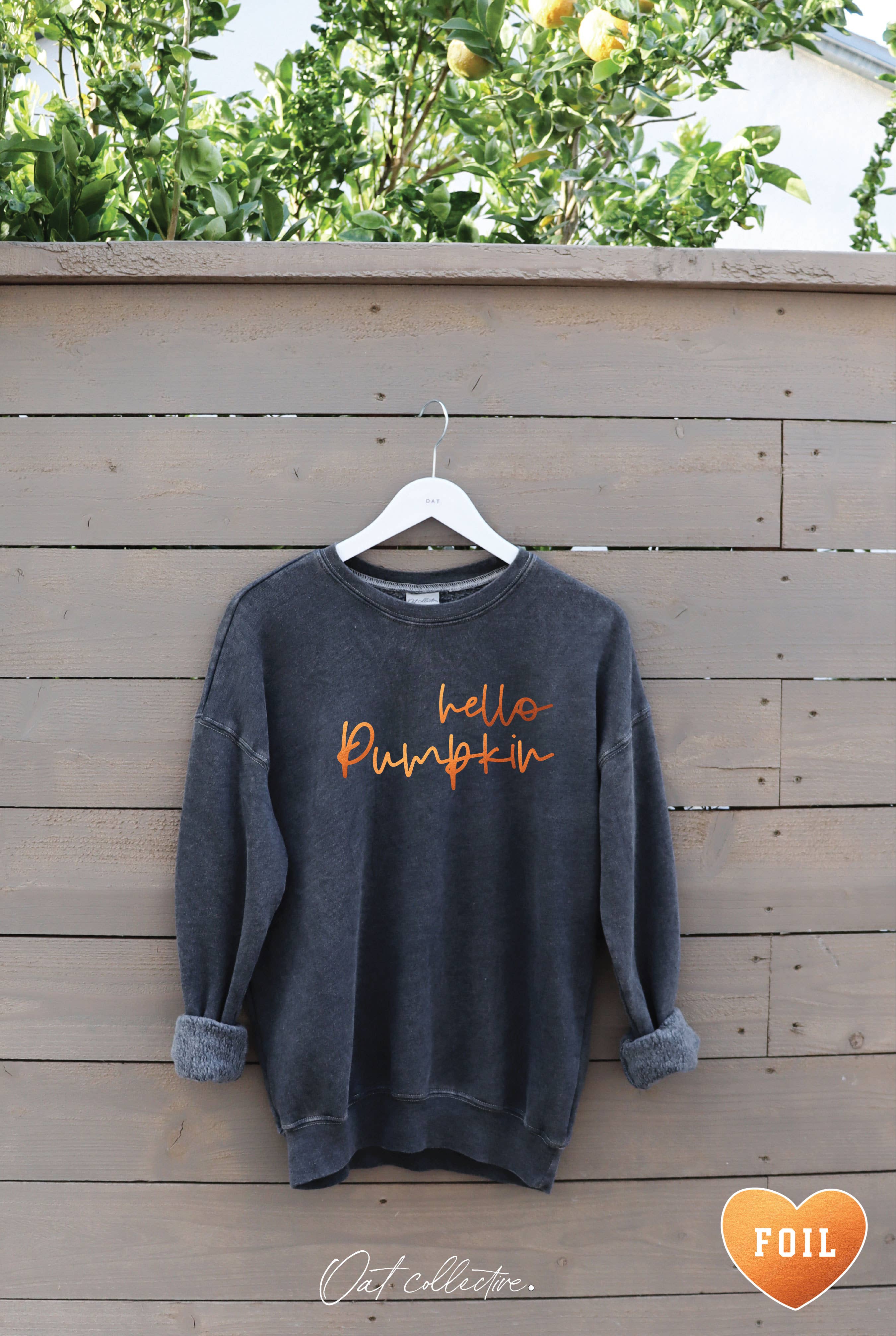 Hello Pumpkin Foil Mineral Graphic Sweatshirt T-Shirts, Hoodie | PodTeesHub.com