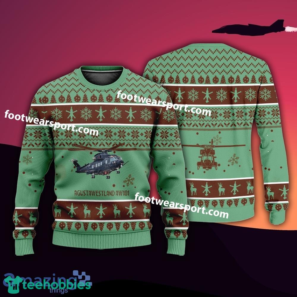 Aircraft AgustaWestland AW101 Christmas Sweater AOP Gift Holidays