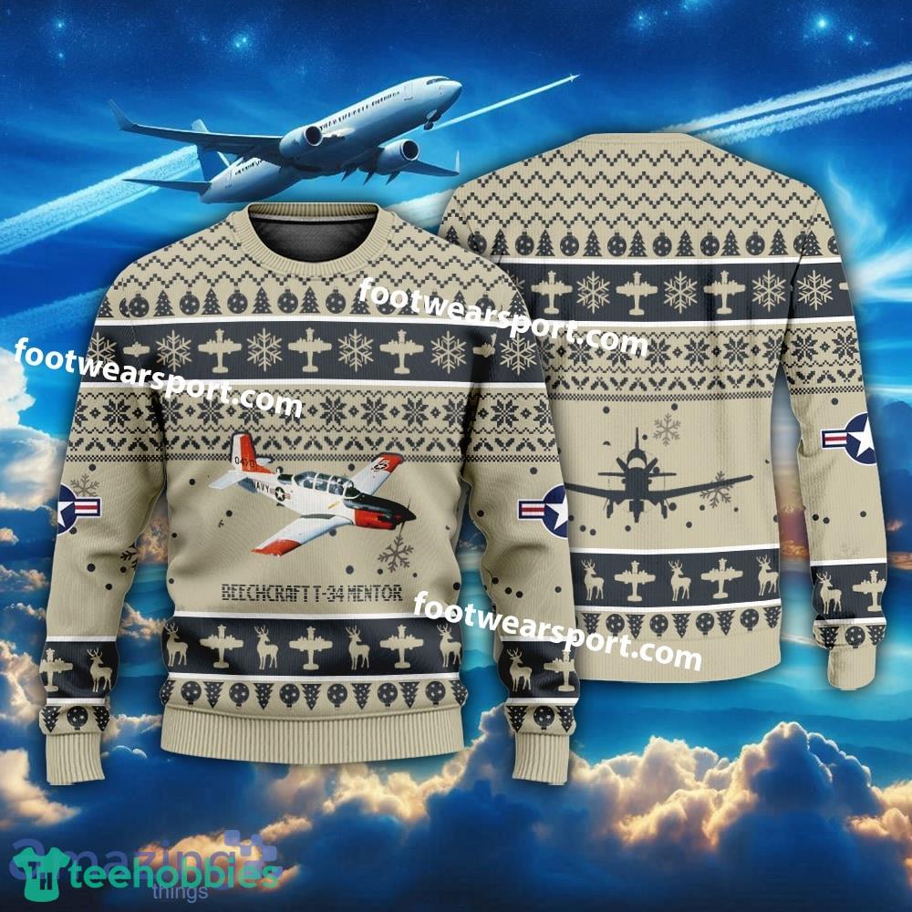 Aircraft Beechcraft T-34 Mentor T34 US Navy Xmas Sweater Gift Christmas