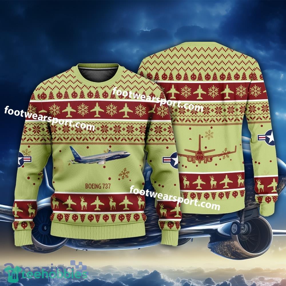 Aircraft Boeing 737 Xmas Sweater AOP Gift Holidays