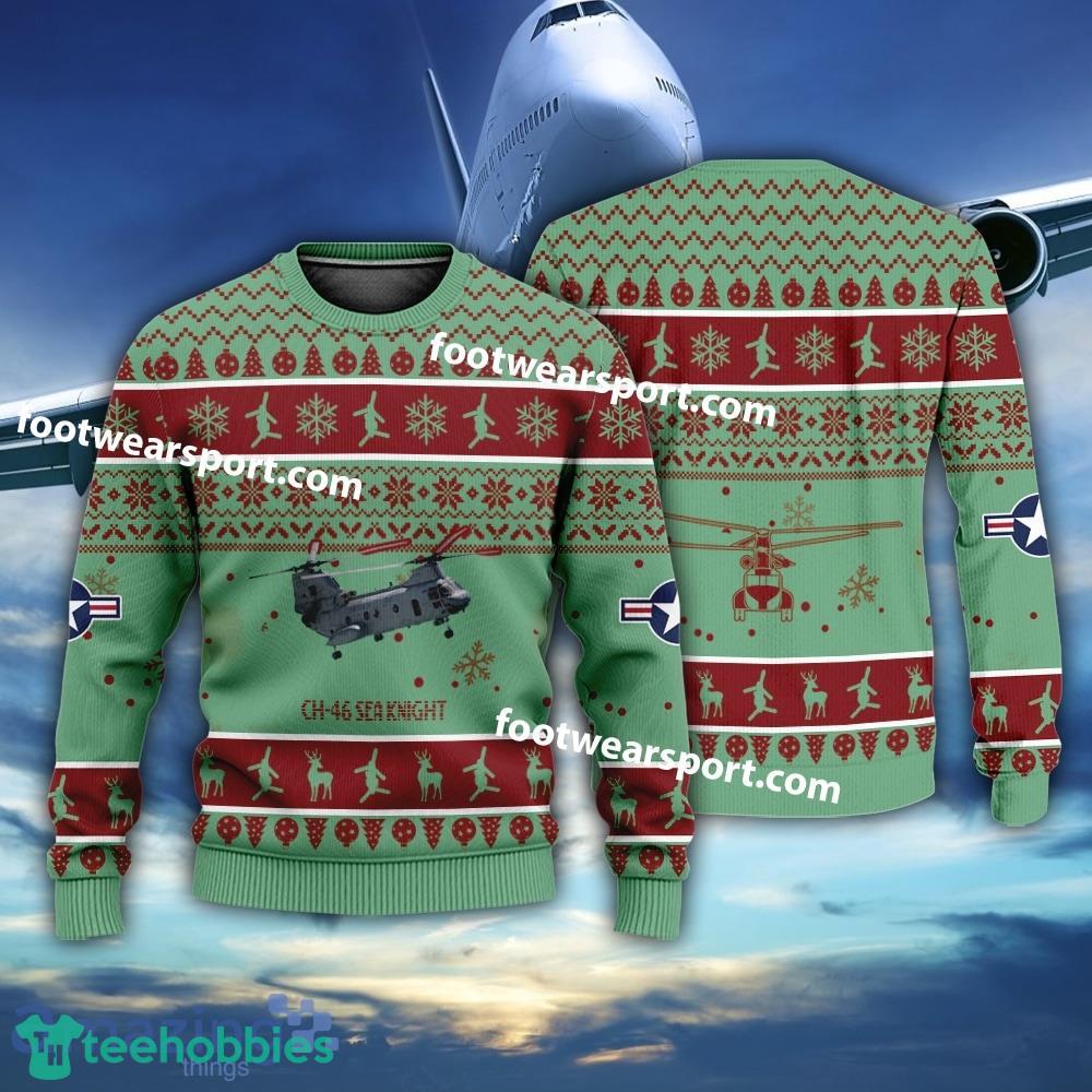 Aircraft CH-46 Sea Knight CH46 US Marine Corps Christmas Sweater Gift Christmas