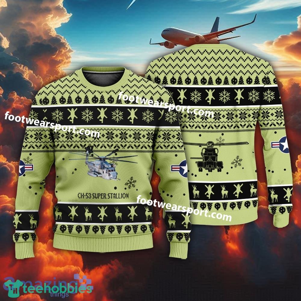 Aircraft CH-53 Super Stallion CH53 US Marine Corps Christmas Sweater For Men Women