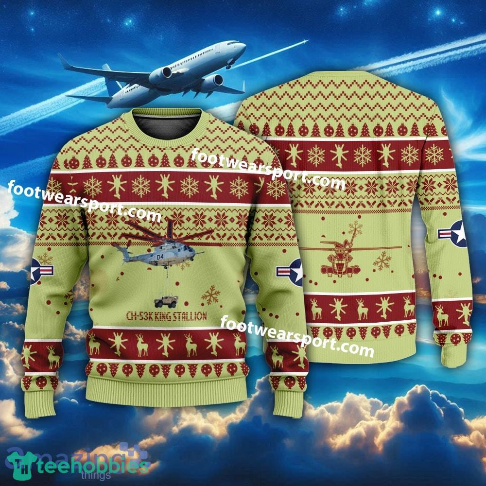 Aircraft CH-53K King Stallion CH53K USMC US Marine Corps Xmas 3D Sweater Gift For Adult