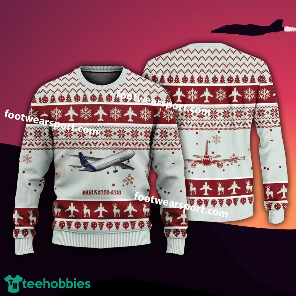 Aircraft Drawing Airbus A300-A310 Xmas Sweater AOP Gift Holidays