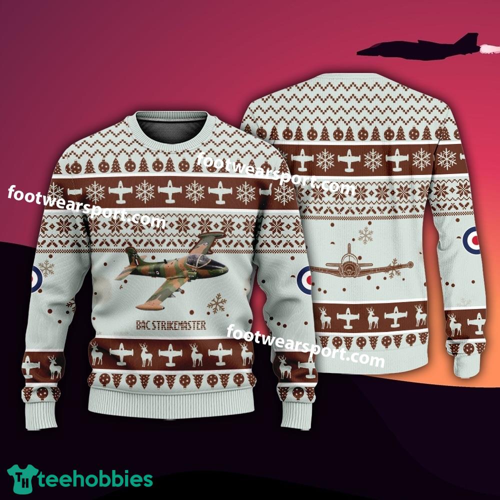 Aircraft Drawing BAC Strikemaster Xmas Sweater For Men Women