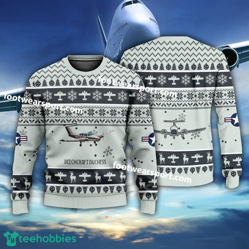 Aircraft Drawing Beechcraft Duchess Christmas 3D Sweater Gift For Adult