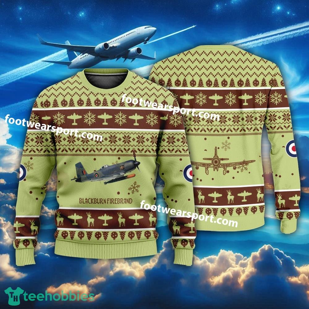 Aircraft Drawing Blackburn Firebrand Christmas Sweater Gift Christmas