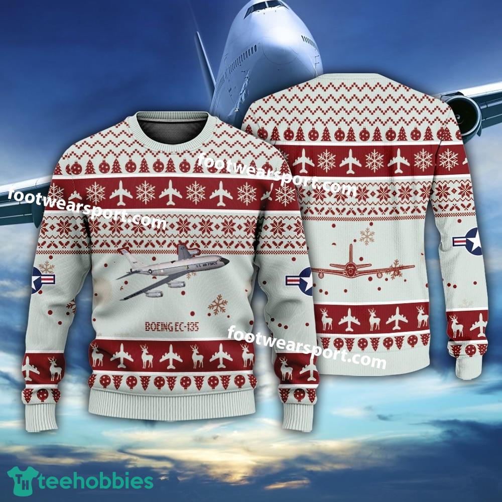 Aircraft Drawing Boeing EC-135 EC135 US Air Force Christmas Sweater For Men Women